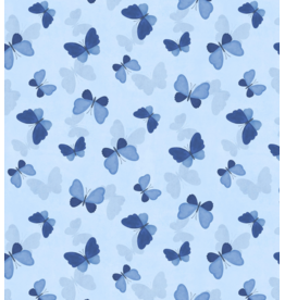Wilmington Prints Blissful Blues - Tossed Butterflies - Blue