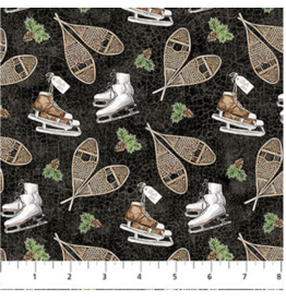 Northcott Winter Woodland - Snowshoes - Black