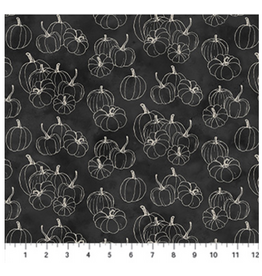 Northcott Night Owl - Pumpkin - Black