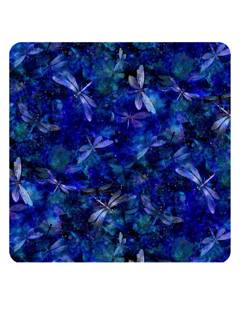 Timeless Treasure Tossed Dragonfly Fantasy-Night CD3207