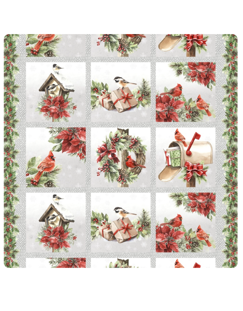 White Owl Textiles Feathered Festivities - Craft Panel - Multi