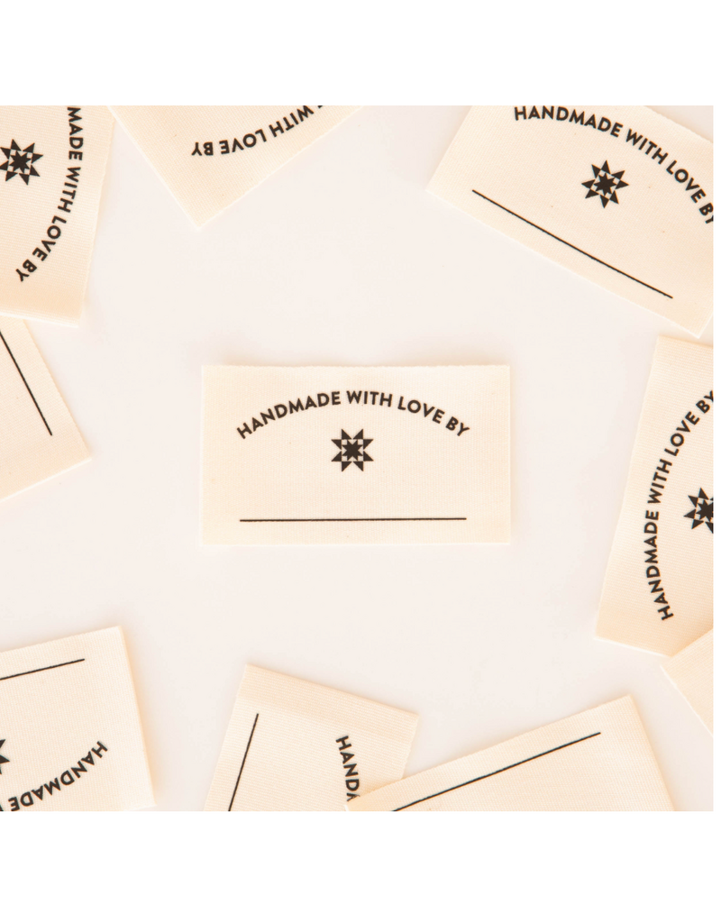 Sarah Hearts  "Handmade with Love" Labels - Organic Cotton