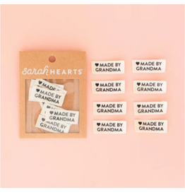 Sarah Hearts  "Made by GRANDMA" Labels - Organic Cotton