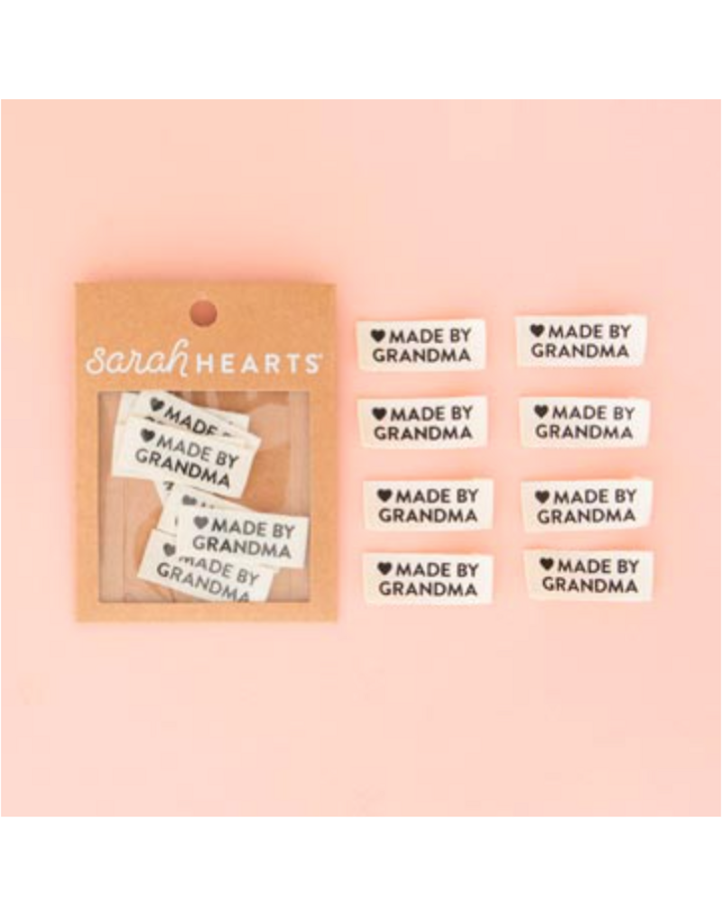 Sarah Hearts  "Made by GRANDMA" Labels - Organic Cotton
