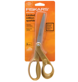 Fiskars Premier 8in Bent Sparkle Scissors -  Gold