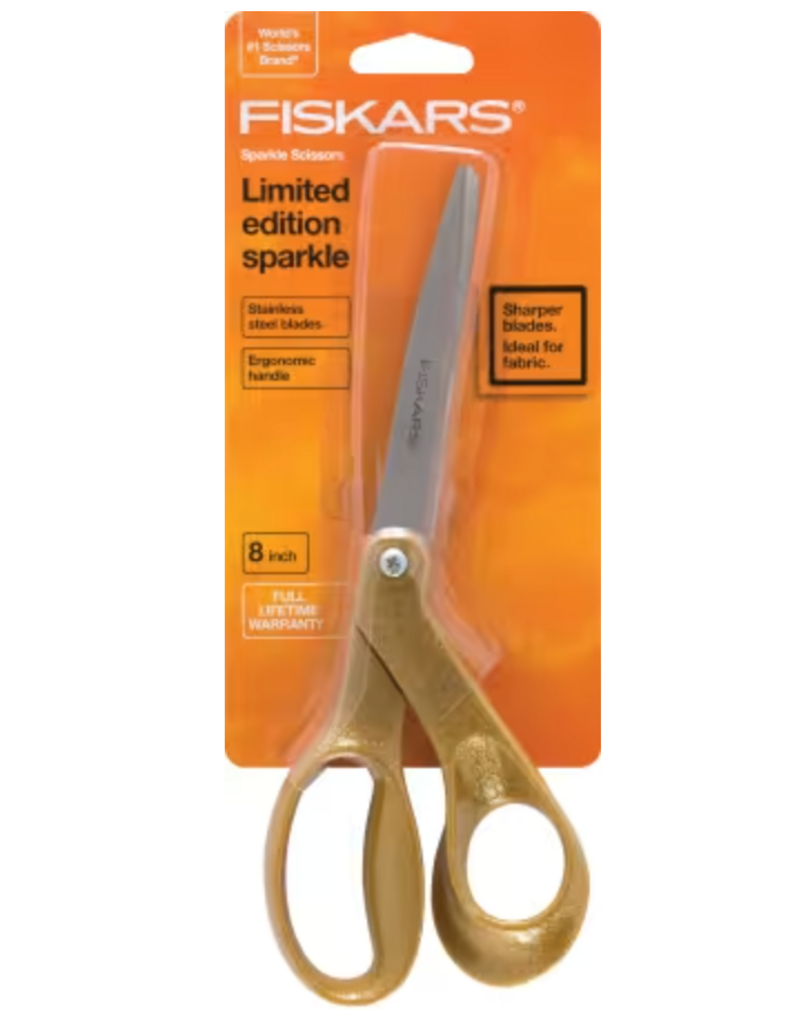 Fiskars Premier 8in Bent Sparkle Scissors -  Gold