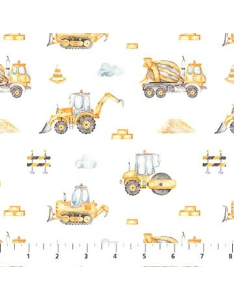 Northcott Little Builders White (91352-10)