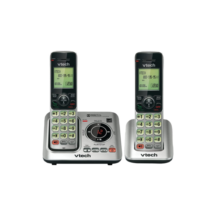 VTEVTCS66292 - VTech® DECT 6.0 Expandable Cordless Phone System for Landline, Digital Answering System and Caller ID/Call Waiting (2 Handset)