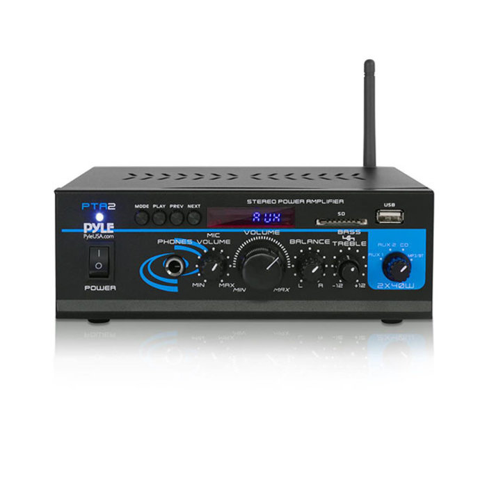 PYLPTA2 - PYLE - Mini Stereo Power Amp with Bluetooth® (40 Watts x 2)