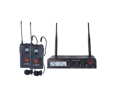 NDYU2100LTOAB - UHF DUAL 100-CHANNEL WIRELESS LAVALIER HANDHELD MICROPHONE SYSTEM