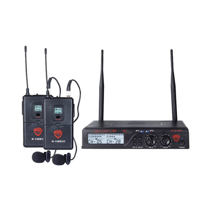 NDYU2100LTOAB - UHF DUAL 100-CHANNEL WIRELESS LAVALIER HANDHELD MICROPHONE SYSTEM