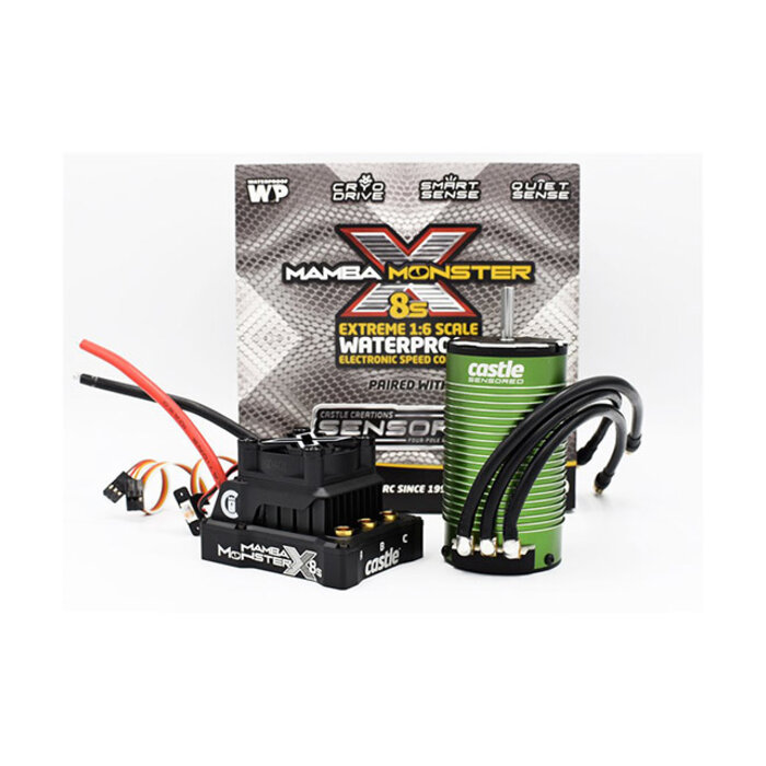 CASTLE CREATIONS CSE010-0165-02 - Mamba Monster X 8S, 33.6V ESC w/ 1717-1650KV Sensored Motor