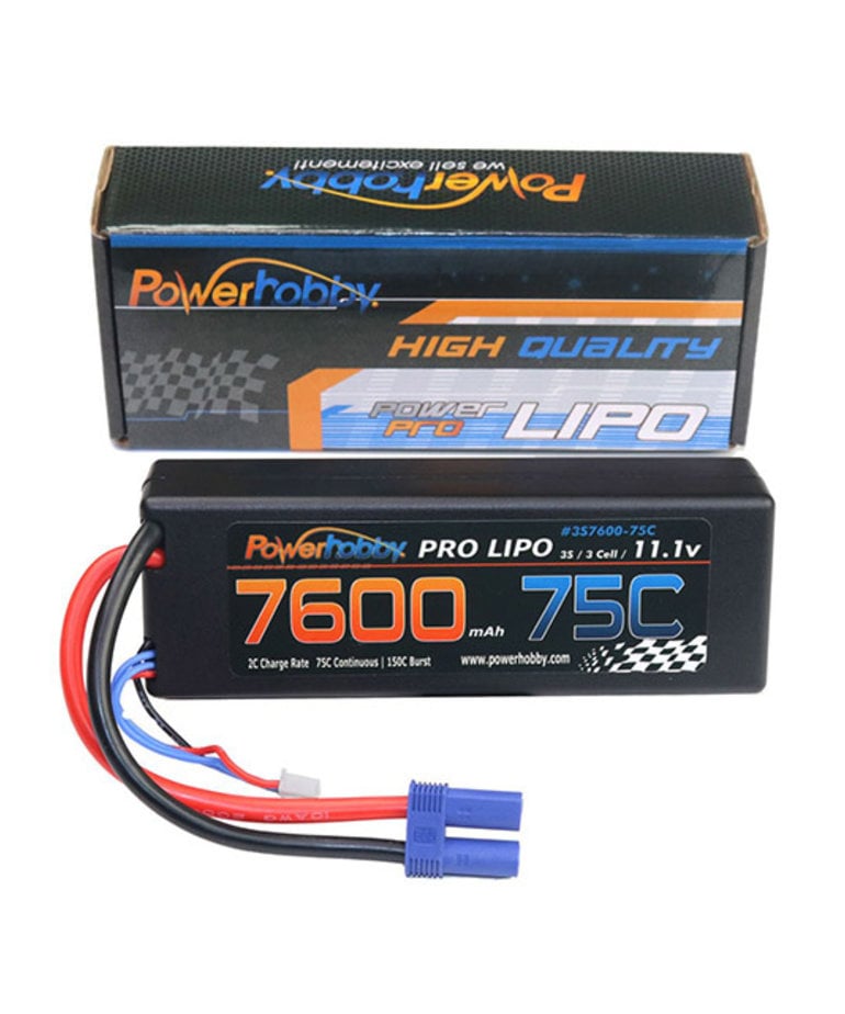Power Hobby 7600MAH 11.1V 3S 75C LIPO BATTERY WITH HARDWIRED XT90 CONNECTOR