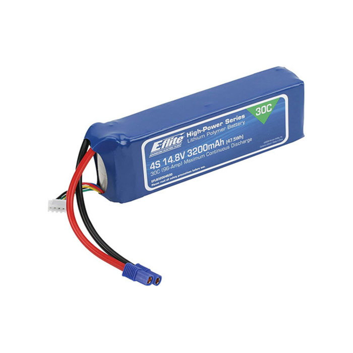 E-flite EFLB32004S30 - 3200mAh 4S 14.8V 30C LiPo, 12AWG EC3