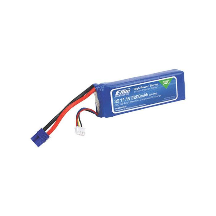 E-flite EFLB32003S30 - 3200mAh 3S 11.1V 30C LiPo, 12AWG EC3