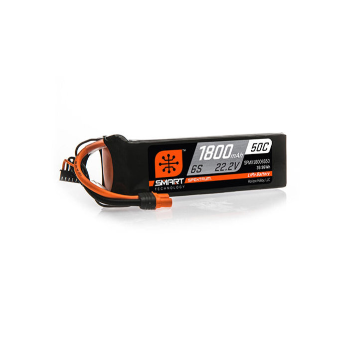 SPEKTRUM SPMX18006S50 - 1800mAh 6S 22.2V 50C Smart LiPo Battery; IC3
