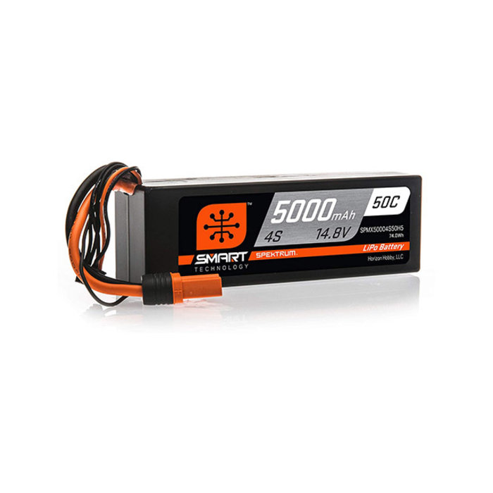 SPEKTRUM SPMX50004S50H5 - 5000mAh 4S 14.8V 50C Smart LiPo Hardcase; IC5