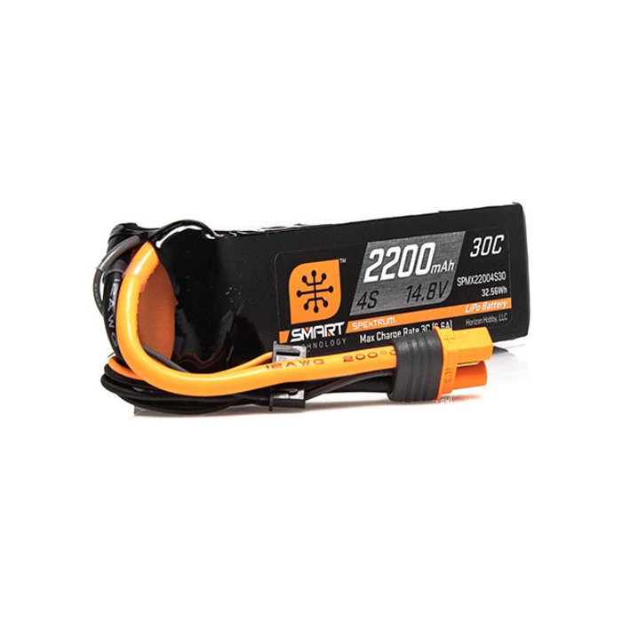 SPEKTRUM SPMX22004S30 - 2200mAh 4S 14.8V Smart LiPo 30C; IC3