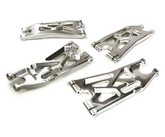 INTEGY C27195SILVER - BILLET MACHINED LOWER SUSPENSION ARMS (4) FOR TRAXXAS X-MAXX 4X4 C27195SILVER