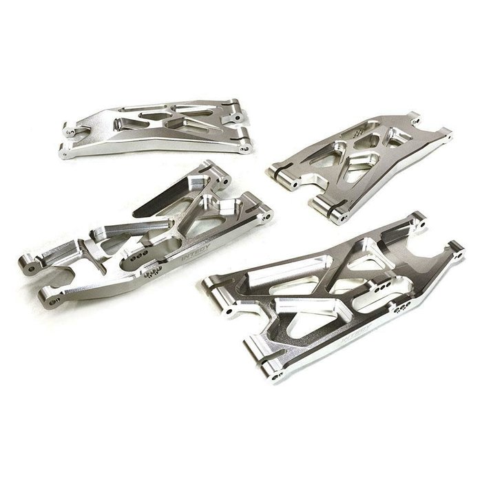 INTEGY C27195SILVER - BILLET MACHINED LOWER SUSPENSION ARMS (4) FOR TRAXXAS X-MAXX 4X4 C27195SILVER
