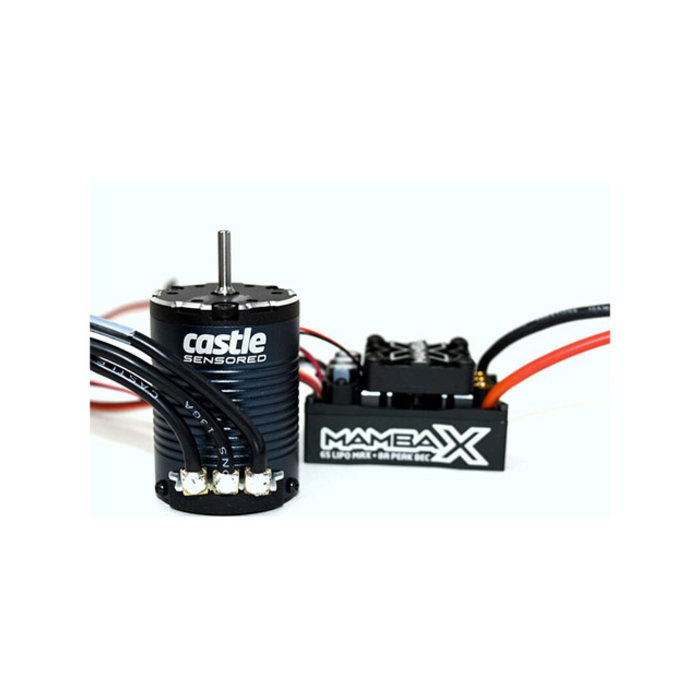CASTLE CREATIONS CSE010-0155-10 - Mamba X 25.2V Waterproof ESC and 1406-2850KV Sensored Motor Combo, 1/10 Scale