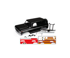 Traxxas 8010X - Body, Ford Bronco, Complete (Black) (includes front and rear bumpers, push bar, rear body mount, grille, side mirrors, door handles, windshield wipers, spare tire mount, red and sunset decals) (requires #8072 inner fenders)