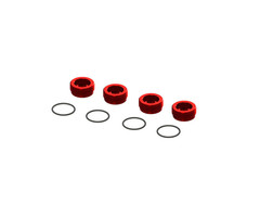 Arrma ARA320467 - Aluminum Front Hub Nut Red (4) inc O-Rings
