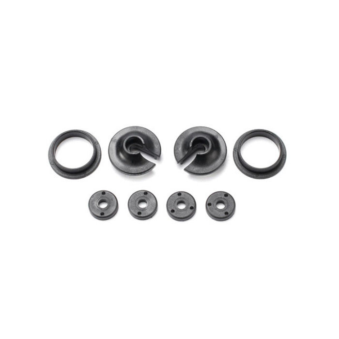 Traxxas 3768 - Spring retainers, upper & lower (2)/ piston head set (2-hole (2)/ 3-hole (2))