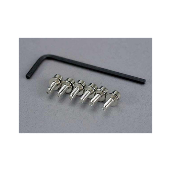 Traxxas 3159 - Screws, 3x10mm cap-head machine (hex drive) (6)/ lock washers (6)/ hex wrench