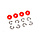 8261 - Red GTS Shock Pistons (4) with E-Clips