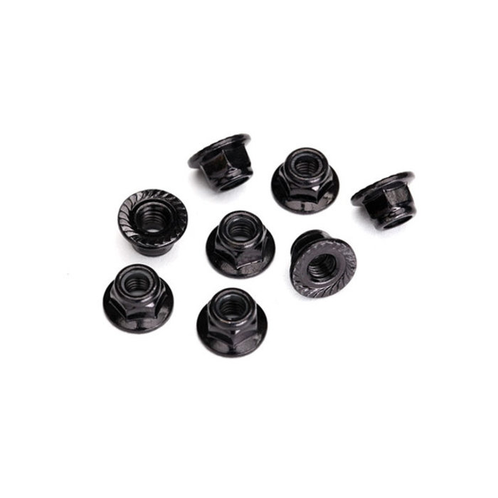 Traxxas 8447 - 5mm Black Flanged Serrated Steel Lock Nuts (10)