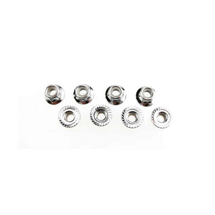 Traxxas 5147X - Nuts, 5mm flanged nylon locking (steel, serrated) (8)