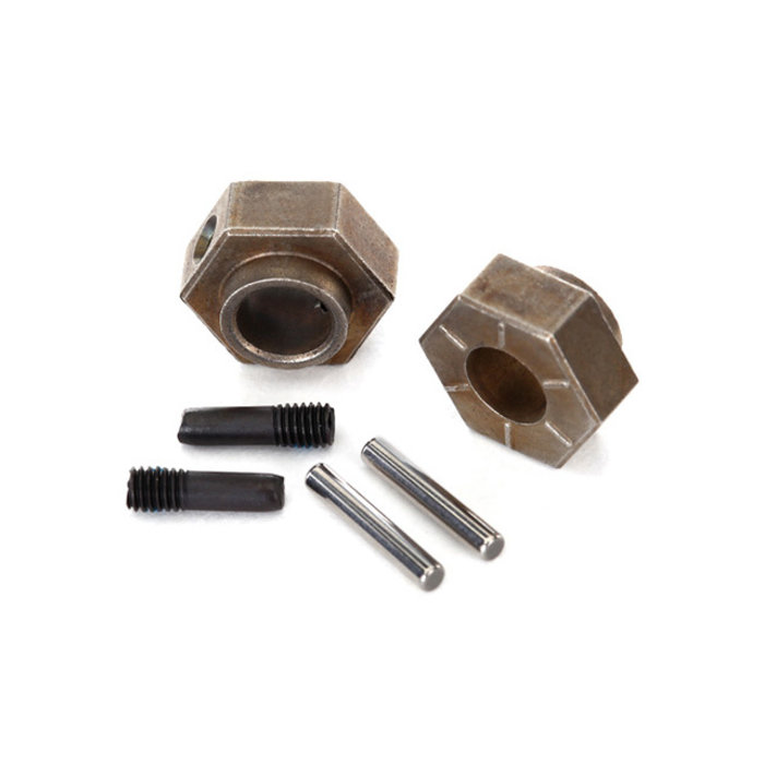 Traxxas 8269 - Wheel hubs, 12mm hex (2)/ stub axle pins (2) (steel)