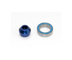 Traxxas 6893x - Bearing adapter, 6061-T6 aluminum (blue-anodized) (1)/10x15x4mm ball bearing (black rubber sealed) (1) (for slipper shaft)