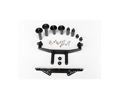 Traxxas 1914R - Body mount, front & rear (black)/ body posts, 52mm (2), 38mm (2), 25mm (2), 6.5mm (2)/ body post extensions (4)/ hardware