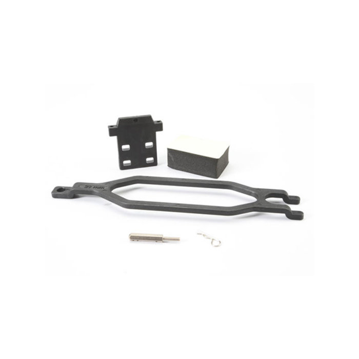 Traxxas 5827X - Hold down, battery/ hold down retainer/ battery post/ foam spacer/ angled body clip (allows for installation of taller, multi-cell batteries)