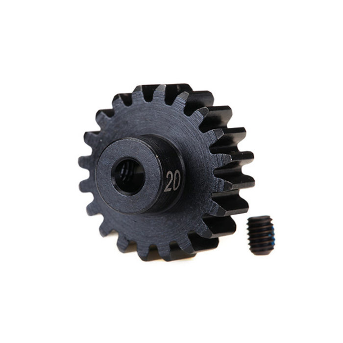 Traxxas 3950X - Gear, 20-T pinion (32-p), heavy duty (machined, hardened steel) (fits 3mm shaft)/ set screw