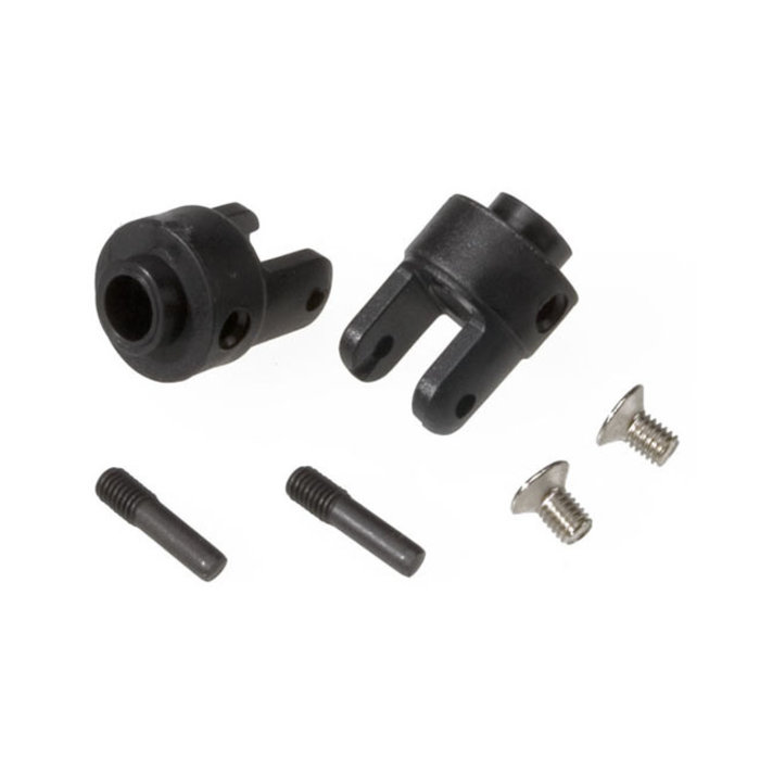 Traxxas 4628R - Differential output yokes, black (2)/ 3x5mm countersunk screws (2)/ screw pin (2)