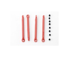 Traxxas 7118 - Push rod (molded composite) (red) (4)/ hollow balls (8)