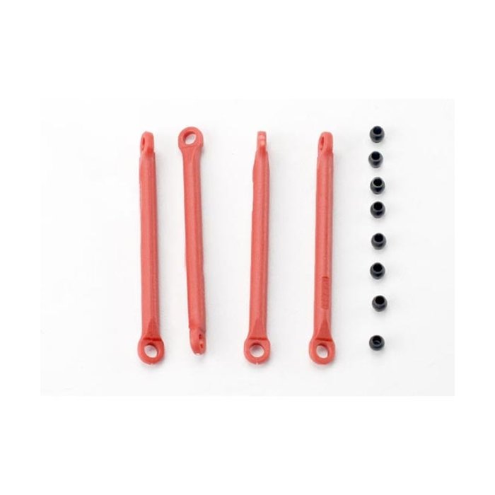 Traxxas 7118 - Push rod (molded composite) (red) (4)/ hollow balls (8)