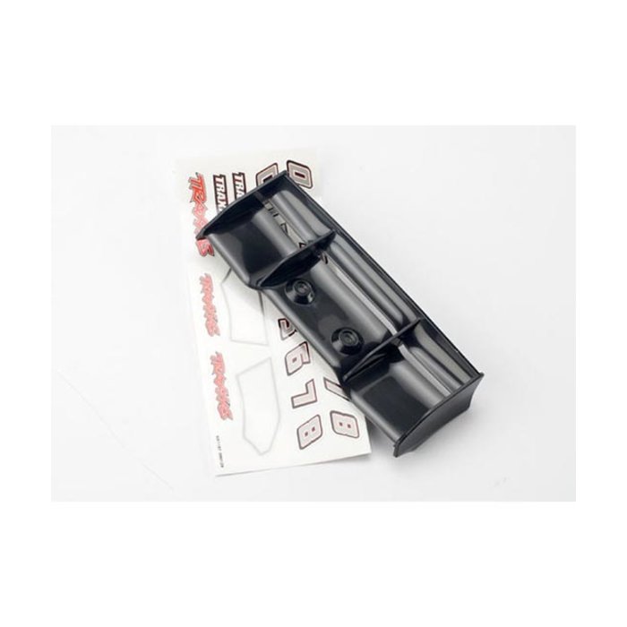 Traxxas 7122 - Wing, 1/16 E-Revo® (black)/ decal sheet
