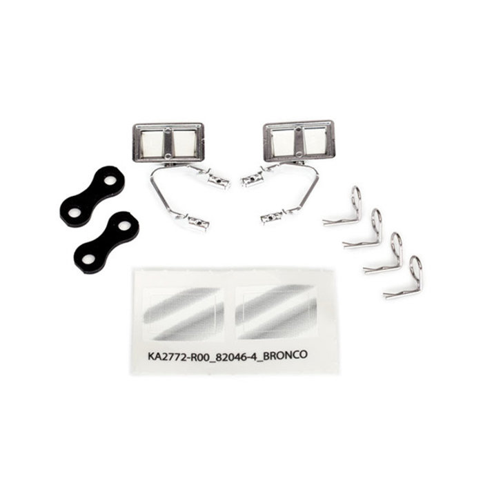 Traxxas 8073X - Mirrors, Side, Chrome (Left & Right)/ Retainers (2)/ Body Clips (4) (fits #8010 body)