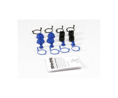 Traxxas 5378X - Pivot ball caps (4)/ dust boots, rubber (4)/ dust plugs, rubber (4)/ dust boot retainers, black (4), blue (4) (2 pkgs. req. to complete truck)