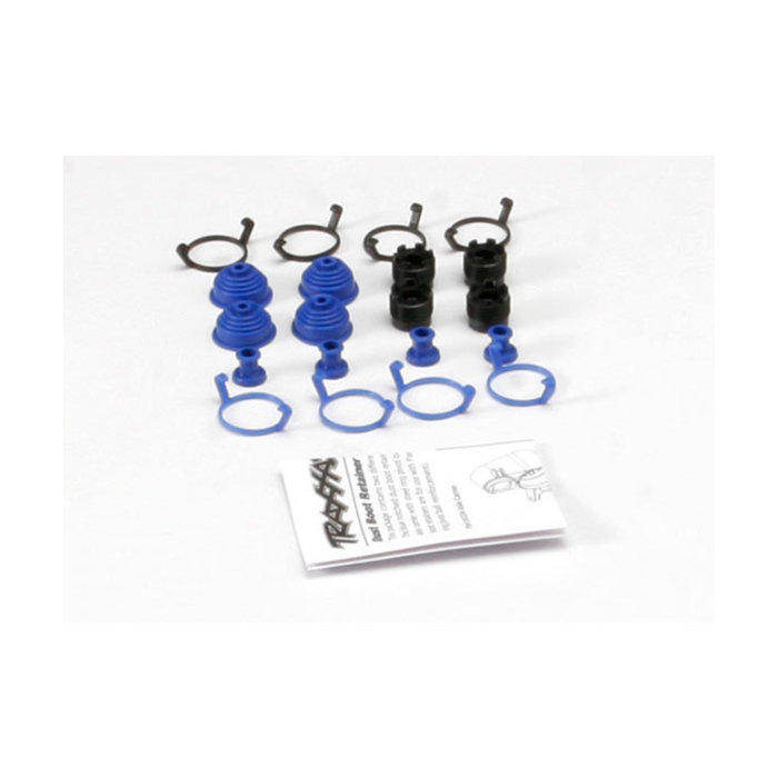 Traxxas 5378X - Pivot ball caps (4)/ dust boots, rubber (4)/ dust plugs, rubber (4)/ dust boot retainers, black (4), blue (4) (2 pkgs. req. to complete truck)