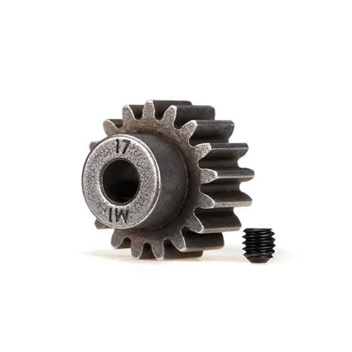 Traxxas 6490X - Gear, 17-T pinion (1.0 metric pitch) (fits 5mm shaft)/ set screw (for use only with steel spur gears)