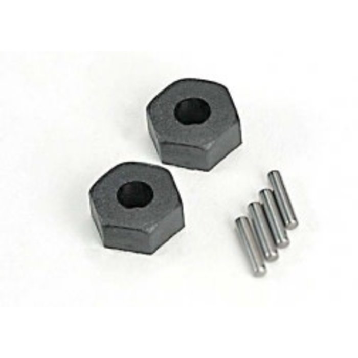 Traxxas 1654 - Wheel hubs, hex (2)/ stub axle pins (2)