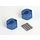 1654X - Wheel hubs, hex (blue-anodized, lightweight aluminum) (2)/ axle pins (2)