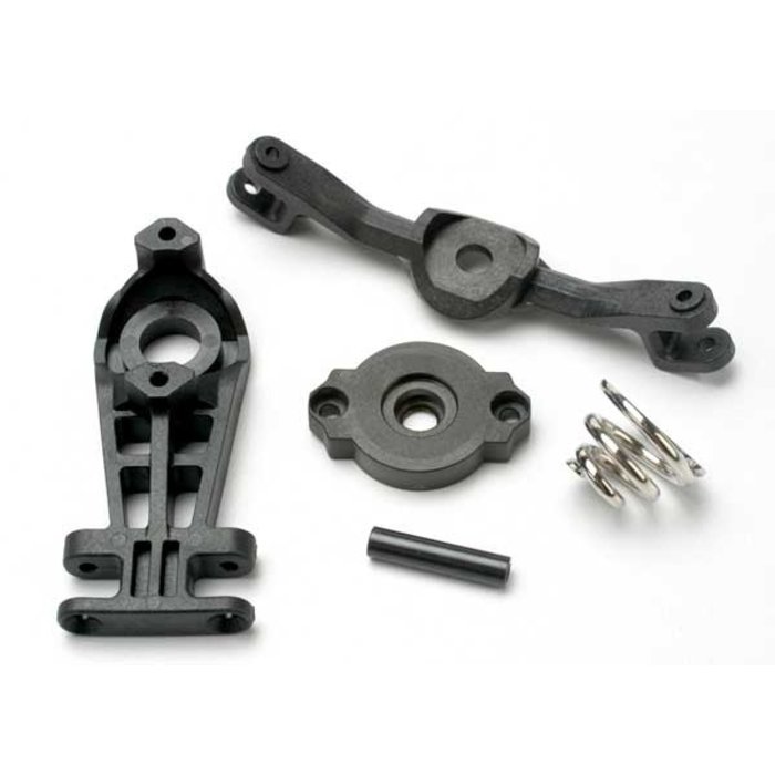 Traxxas 5344 - Steering arm (upper & lower)/ servo saver/ servo saver spring/ steering arm shaft