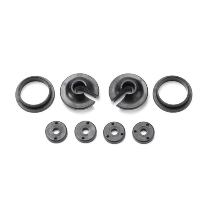Traxxas 3768 - Spring retainers, upper & lower (2)/ piston head set (2-hole (2)/ 3-hole (2))