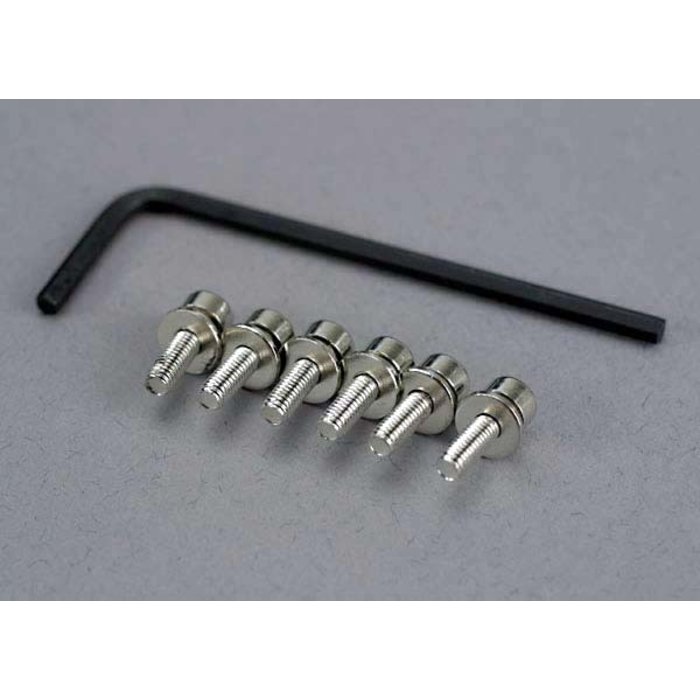 Traxxas 3159 - Screws, 3x10mm cap-head machine (hex drive) (6)/ lock washers (6)/ hex wrench